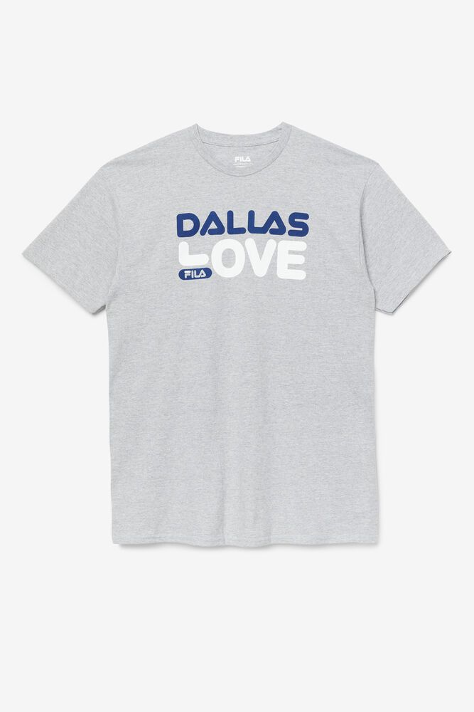 Fila T-Shirt Dallas Love Mens Grey - India BNO-192407